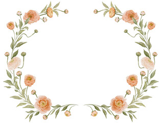 Watercolor floral frame