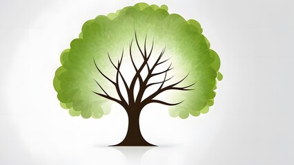 Vibrant Green Tree Illustration, Perfect for Environmental Themes