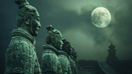 Terracotta Armys silent watch eternal guardians in moonlight emperors legacy