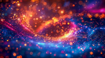Abstract tunnel or wormhole galaxy science fantasy concept design, glitter and blurred vision,