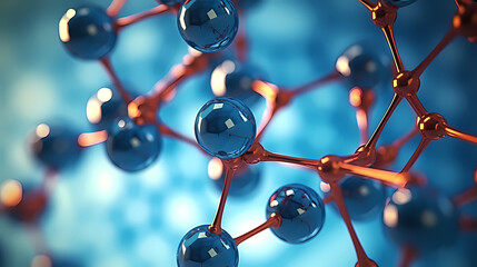 Abstract biotech innovation, dynamic digital background with molecular structure and technology elements