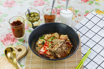 Wonton Noodles, Leng, Tom Yum. Spicy Pork Backbone Stew