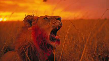 Fierce and untamed: A lion's roar, bloodied and unstoppable