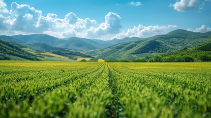 level lines of currants plantation, natural fruit products. generate AI