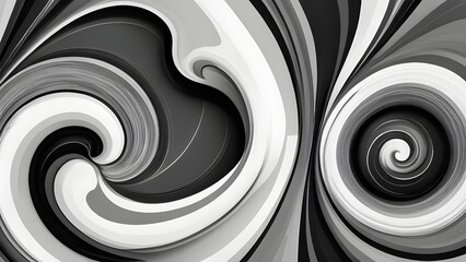 Monochrome Swirls: Abstract Art in Black and White