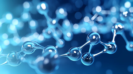 Abstract biotech innovation, dynamic digital background with molecular structure and technology elements