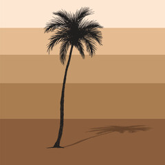 Palm tree coconut Clipart illustration vector design1