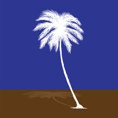 Palm tree coconut Clipart illustration vector design1