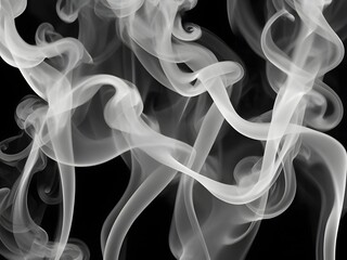 Ethereal White Smoke Waves on Dark Mysterious Background
