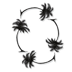 Palm tree coconut Clipart illustration vector design1