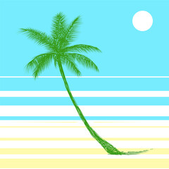 Palm tree coconut Clipart illustration vector design1