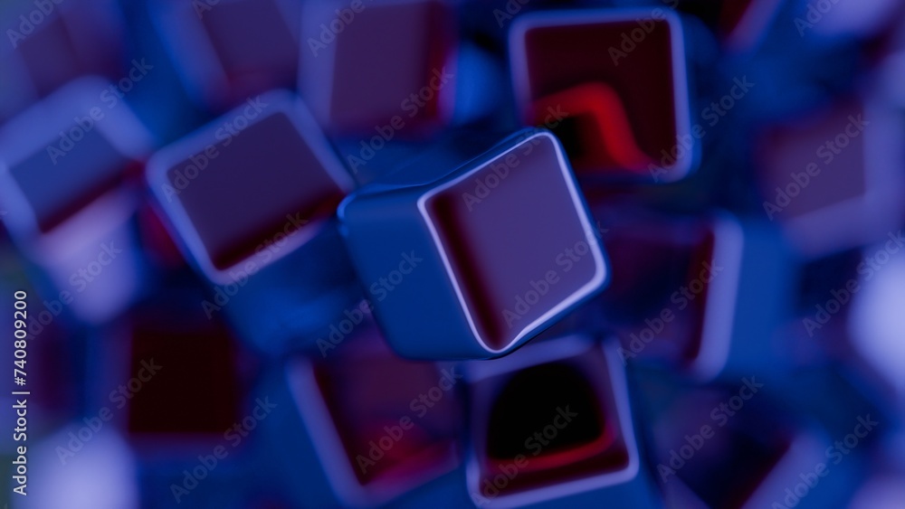 Aufkleber minimalist interpretation of interconnected blocks symbolizing blockchain.