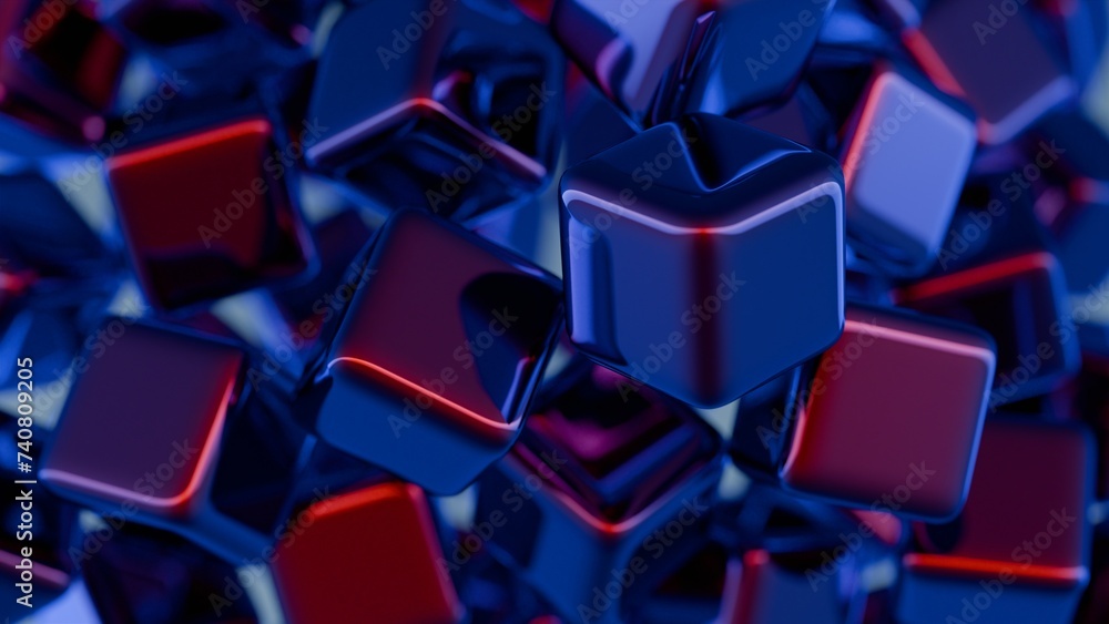 Aufkleber minimalist interpretation of interconnected blocks symbolizing blockchain.