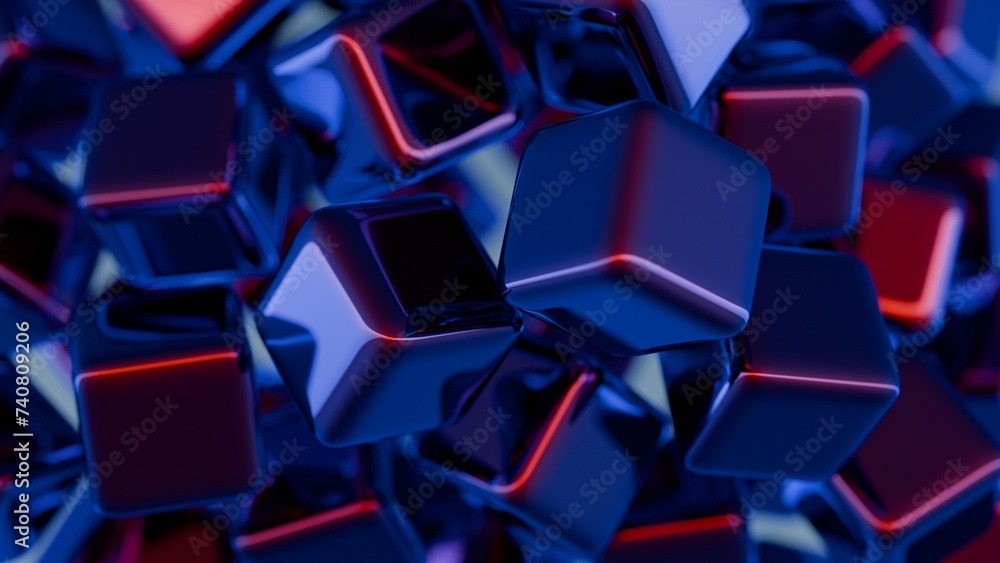 Aufkleber minimalist interpretation of interconnected blocks symbolizing blockchain.