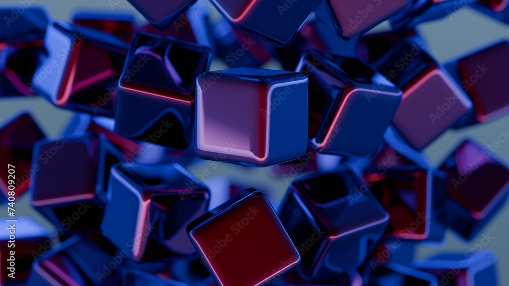 Aufkleber minimalist interpretation of interconnected blocks symbolizing blockchain.