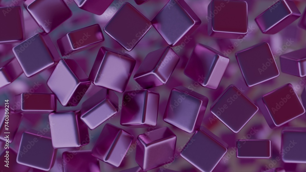 Poster Abstract, minimalist blockchain data blocks with subtle shading.