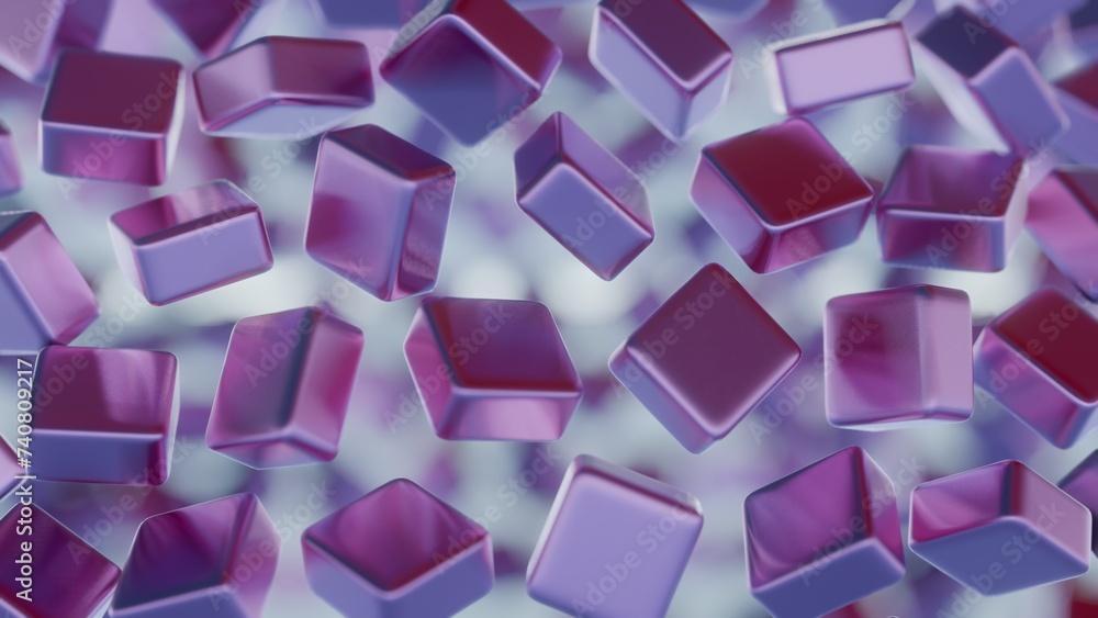 Aufkleber Abstract, minimalist blockchain data blocks with subtle shading.