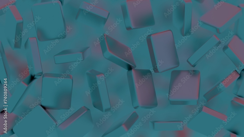 Poster Abstract, minimalist blockchain data blocks with subtle shading.
