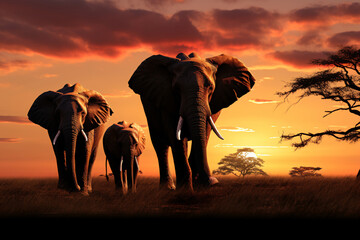 family of elephants
