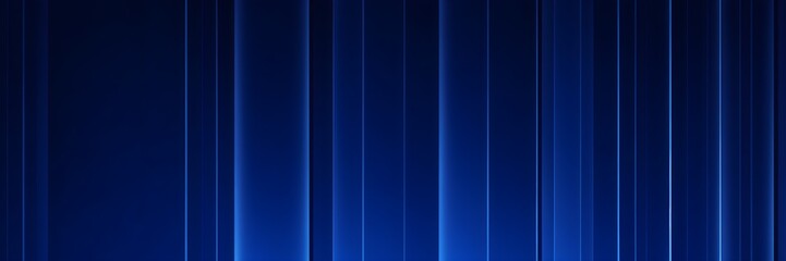 Dark blue background with glowing vertical stripes. Abstract light blue background banner.