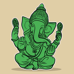 Ganesha illustration vector design