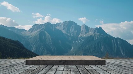 A wooden podium and mountain background merge creating a stage for monumental dialogues