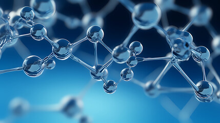 Abstract biotech innovation, dynamic digital background with molecular structure and technology elements