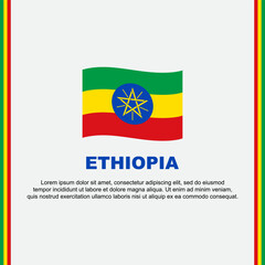 Ethiopia Flag Background Design Template. Ethiopia Independence Day Banner Social Media Post. Ethiopia Cartoon