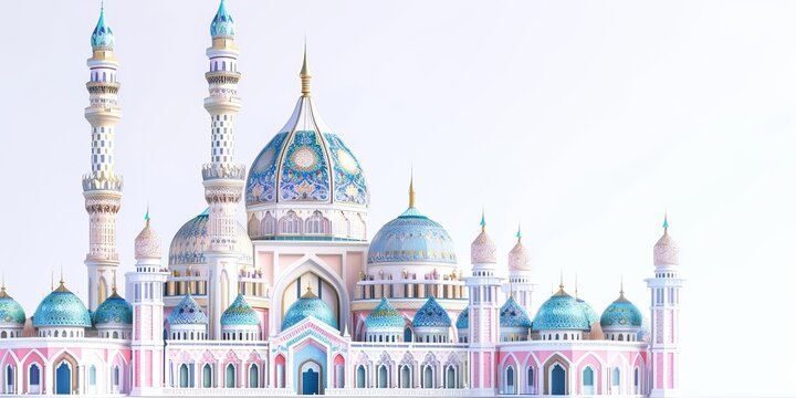 3d Mosque on white background