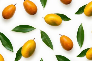 Flying ripe mango on white background. Food levitation - obrazy, fototapety, plakaty