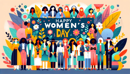 Vector illustration for Happy Women's Day poster