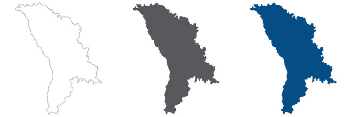Moldova map. Map of Moldova in set	