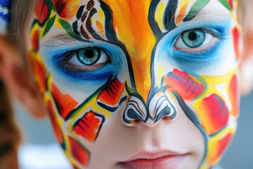 portrait of a child with painted face