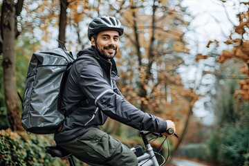 Fototapeta premium person riding a bike