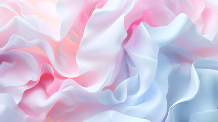 A a crumpled piece of paper with a pattern of interconnected pyramids in shades of pink, in folded texture