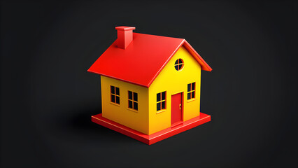3d small house icon vector clipart isolated black background. small house with a roof and house. montage small house. small house. Small model house. buy and sell a house