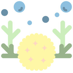 natural sea sponge / baby cleansing flat style icons