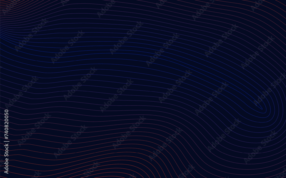 Poster abstract technology with dynamic wavy lines background illustration in minimalist style