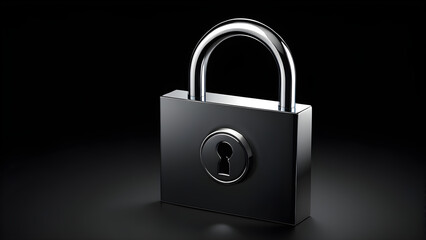 Fototapeta premium lock symbol icon isolated on a black background. lock security safety concept.
