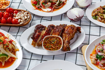 Thai traditional roasted chicken thigh with lemongrass