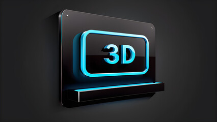 3d sign board icon clipart isolated on a black background