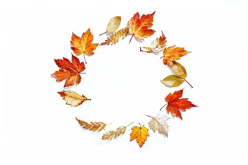 Illustration of Autumn flower Frame on white background