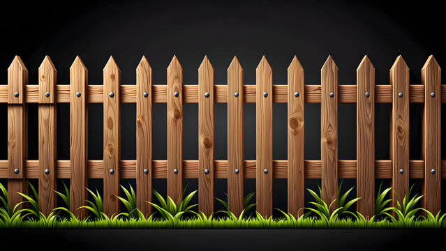 wooden fence icon clipart isolated on a black background
