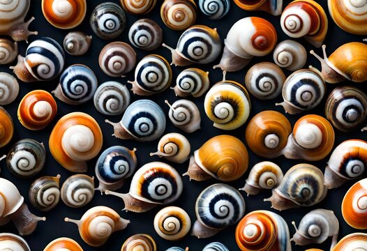 Snails Polymita picta, often known as the Cuban snail or painted snail, is a rare, endangered species that is protected and one of the world's most colorful and attractive land snails. Generative AI