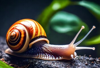 Snails Polymita picta, often known as the Cuban snail or painted snail, is a rare, endangered...