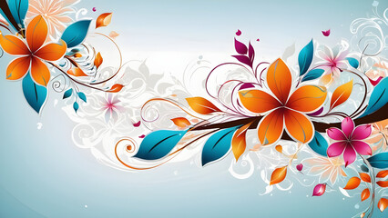 floral background with flowers. abstract floral design background.