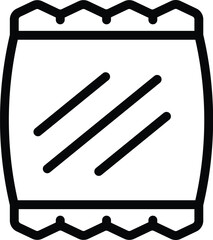 Impermeable sack icon outline vector. Hermetic transparent bag. Pouch storage pack