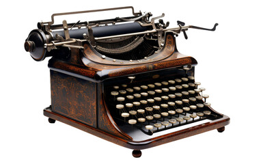 Fototapeta na wymiar Victorian Era Typewriter Historical Writing Tool on white background