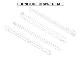 Durable Furniture Drawer Rail Slides Two Cabinet Rail SVG File: For Practical and Reliable Assembly