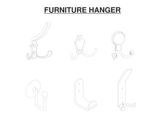 Modern Design Furniture Metal Hanger SVG File
